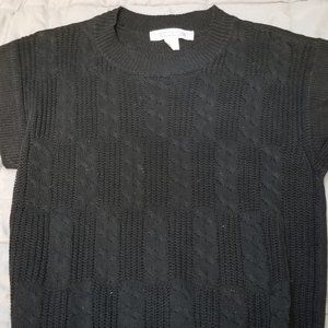 Joan Harper II Sweater Top Women's Size 40/20W  55% Ramie 45% Cotton Black